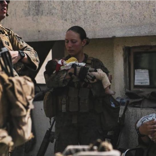 The death of an American female soldier who saved the life of an Afghan baby