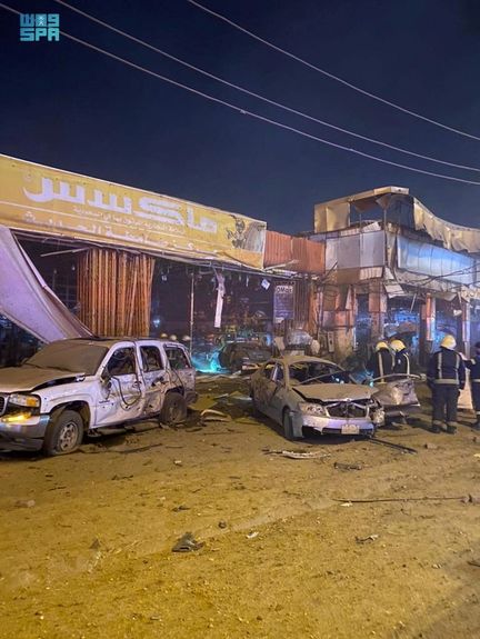 Destruction In Saudi Arabia after Houthi attack on Friday, Dec. 24