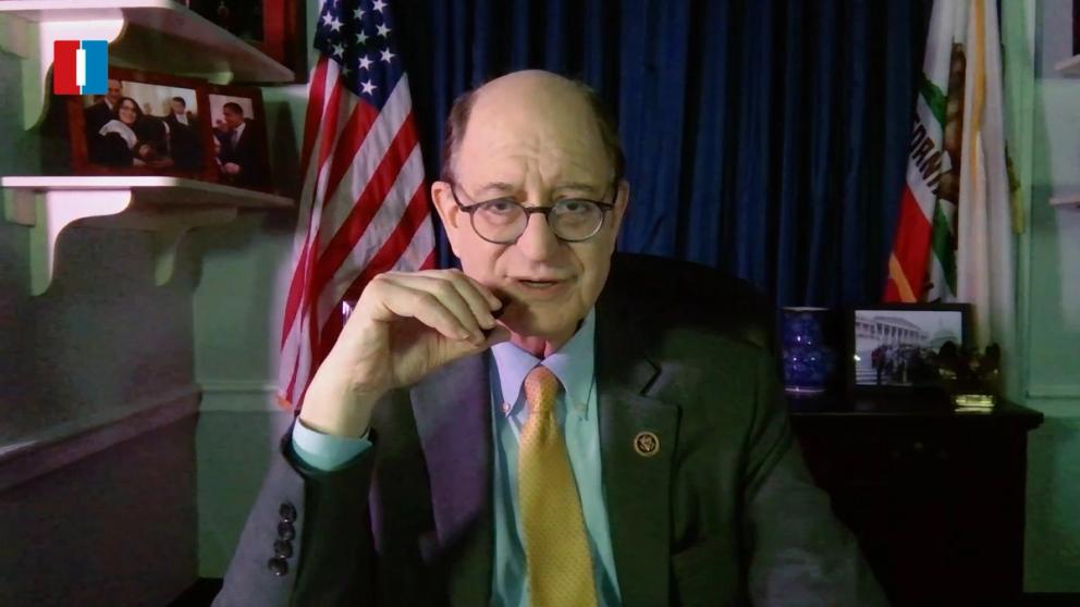 Democratic congressman Brad Sherman speaking on the Eye for Iran podcast about Iran.