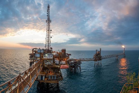 یک سکو در میدان نفتی ابوذر ایران در خلیج فارس