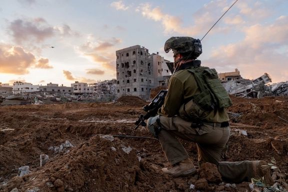 An Israeli soldier in the Gaza Strip, amid the ongoing conflict between Israel and the Palestinian Islamist group Hamas, December 27, 2023