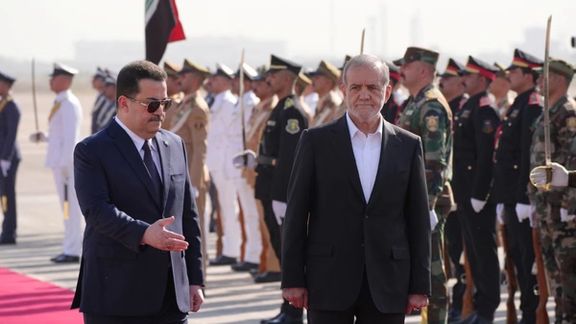 Iran’s President Masoud Pezeshkian (right) in Iraq, September 11, 2024