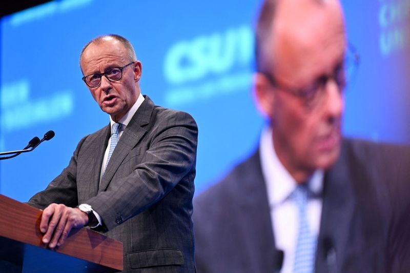 German Chancellor and leader of the Christian Democratic Union (CDU) Friedrich Merz speaks at the Christian Social Union (CSU) party convention in Munich, Germany, October 24, 2026. REUTERS/Fariha Farooqui