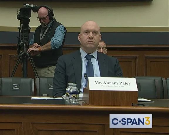 US deputy special envoy to Iran Abram Paley during a hearing by the House Financial Services Subcommittee on Oversight and Investigations, on December 13, 2023