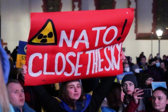 A scene from rallies in support of Ukraine in European capitals. March 4, 2022
