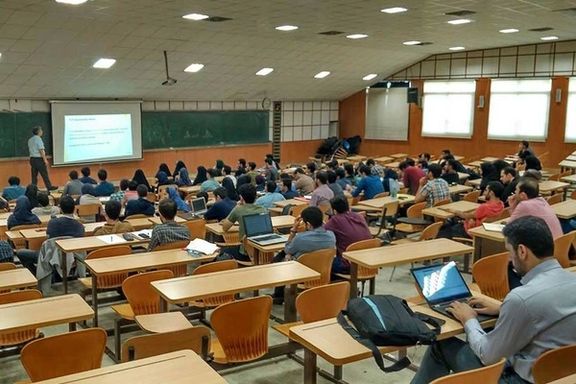 Students during a lecture at Sharif University in Tehran