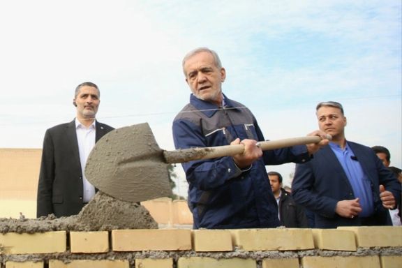 Iranian President Masoud Pezeshkian in Khuzestan province