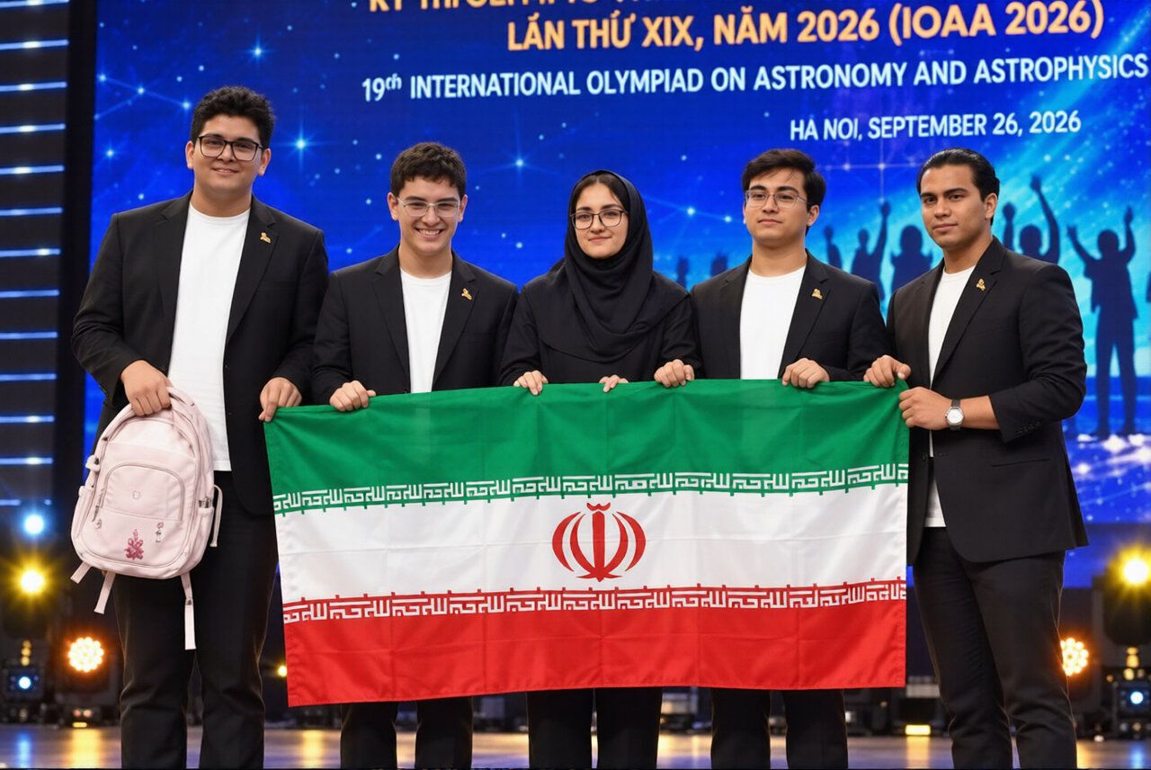Iran’s national Astronomy and Astrophysics Olympiad team, which won five gold medals at the 19th International Olympiad on Astronomy and Astrophysics (IOAA 2026) in Hanoi, Vietnam, October 4, 2026.