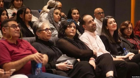 Rakhshan Bani-Etemad (second from the left), the celebrated Iranian filmmaker, and her daughter, actress Baran Kowsari (third from the left), attend a film review session without the mandatory hijab in Tehran.