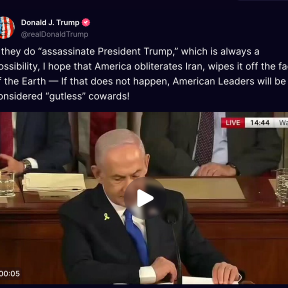 A screenshot of Donald Trump's post on Truth Social