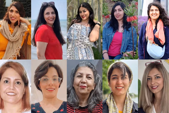 A composite picture of 10 Baha'i women recently sentenced by Isfahan's Revolutionary Court