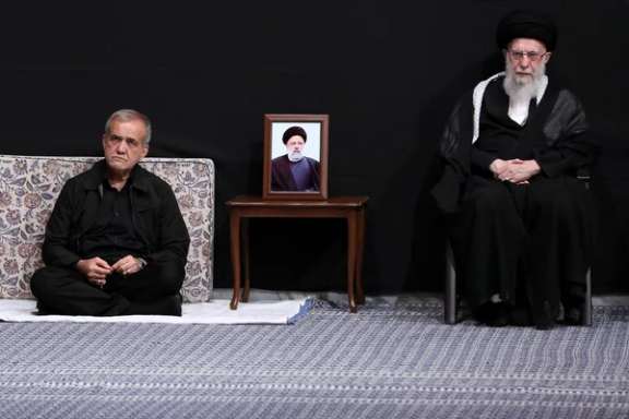 Iran's 85-year-old Supreme Leader Ali Khamenei (right) and President Masoud Pezeshkian