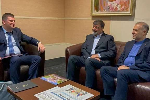Iran's police chief Ahmadreza Radan (center) in Moscow on June 28, 2023