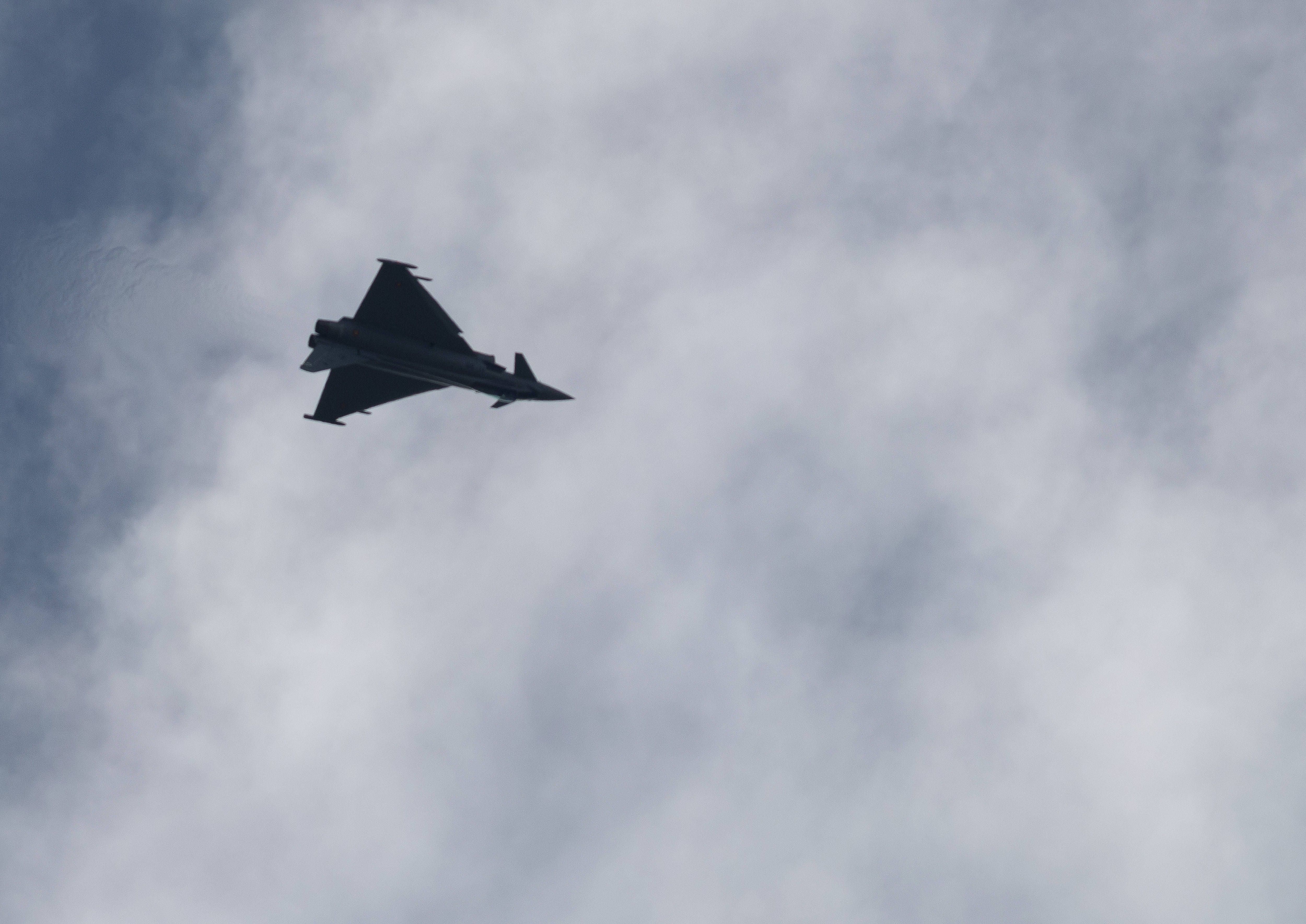 A Royal Air Force Typhoon FGR4 from No. 11 Squadron at RAF Coningsby is displayed during NATO Days 2026 in Ostrava, Czech Republic, on September 20, 2026.
