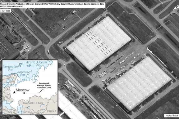 A satellite image shows possible planned location of UAV manufacturing plant in Russia's Alabuga Special Economic Zone, as evidence of new Russian-Iran cooperation, in this handout acquired June 9, 2023.