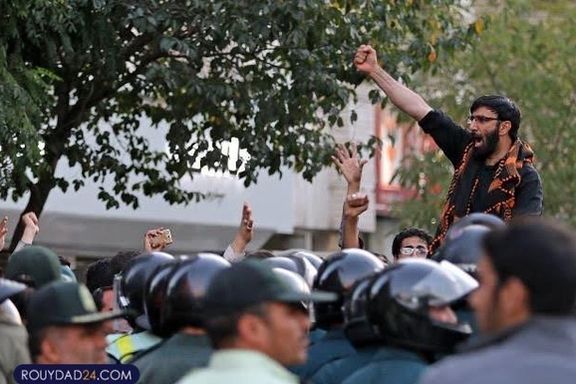 A rabble-rouser campaigns for Alamolhoda in Mashhad on April 5, 2022