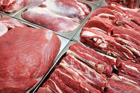 Different cuts of red meat in an Iranian market