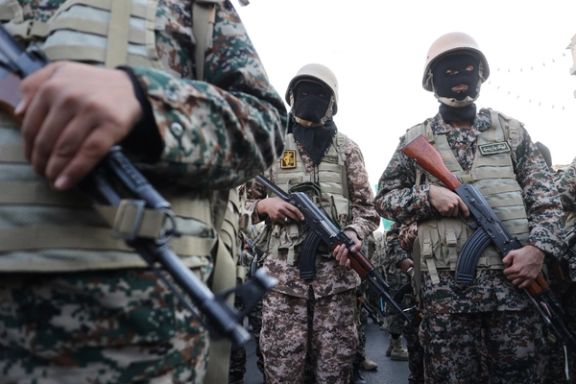 Members of Iranian militia forces (Basij) attend an anti-Israeli march in Tehran, Iran, January 10, 2025.