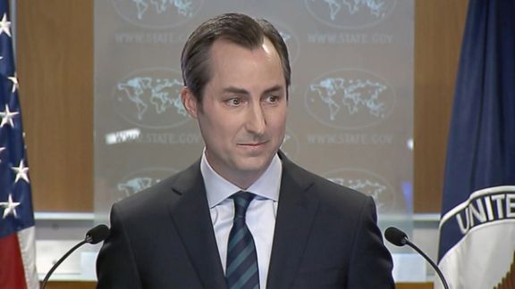 Matthew Miller, spokesperson for the US Department of State, speaking during a press briefing