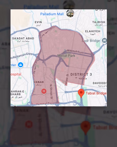 چه مناطقی در منطقه ۳ تهران مشمول هشدار تخلیه ارتش اسرائیل هستند؟