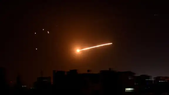 Photo showing anti aircraft fire during an earlier Israeli attack in Syria.