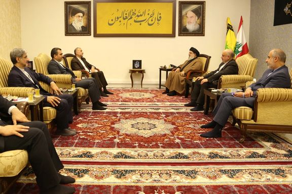 Lebanon's Hezbollah leader Sayyed Hassan Nasrallah meets with Iranian Foreign Minister Hossein Amirabdollahian, in Lebanon, on September 1, 2023.