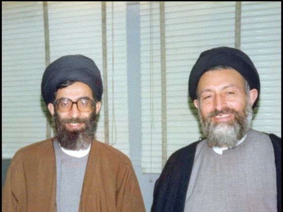 Ali Khamenei (L) and Mohammad Beheshti after the revolution and before the latter's death