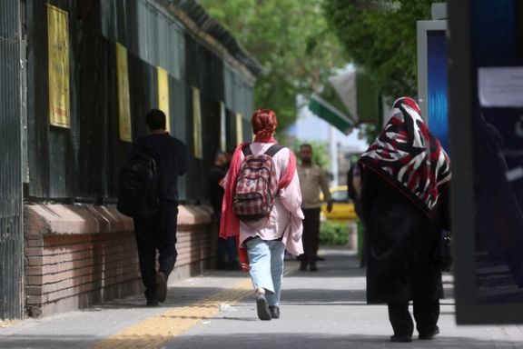 An Iranian woman without mandatory hijab in public