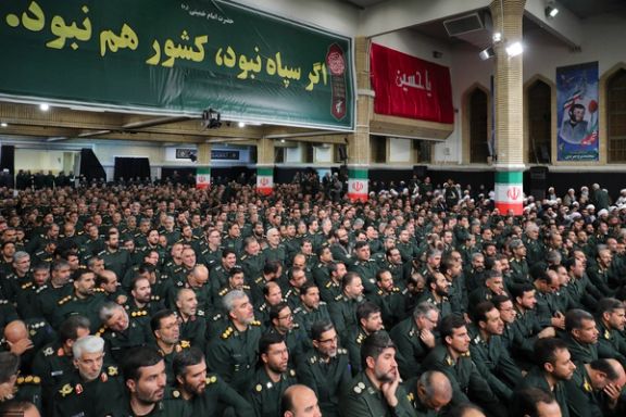 A group of Revolutionary Guards during a meeting with Iran’s ruler Ali Khamenei