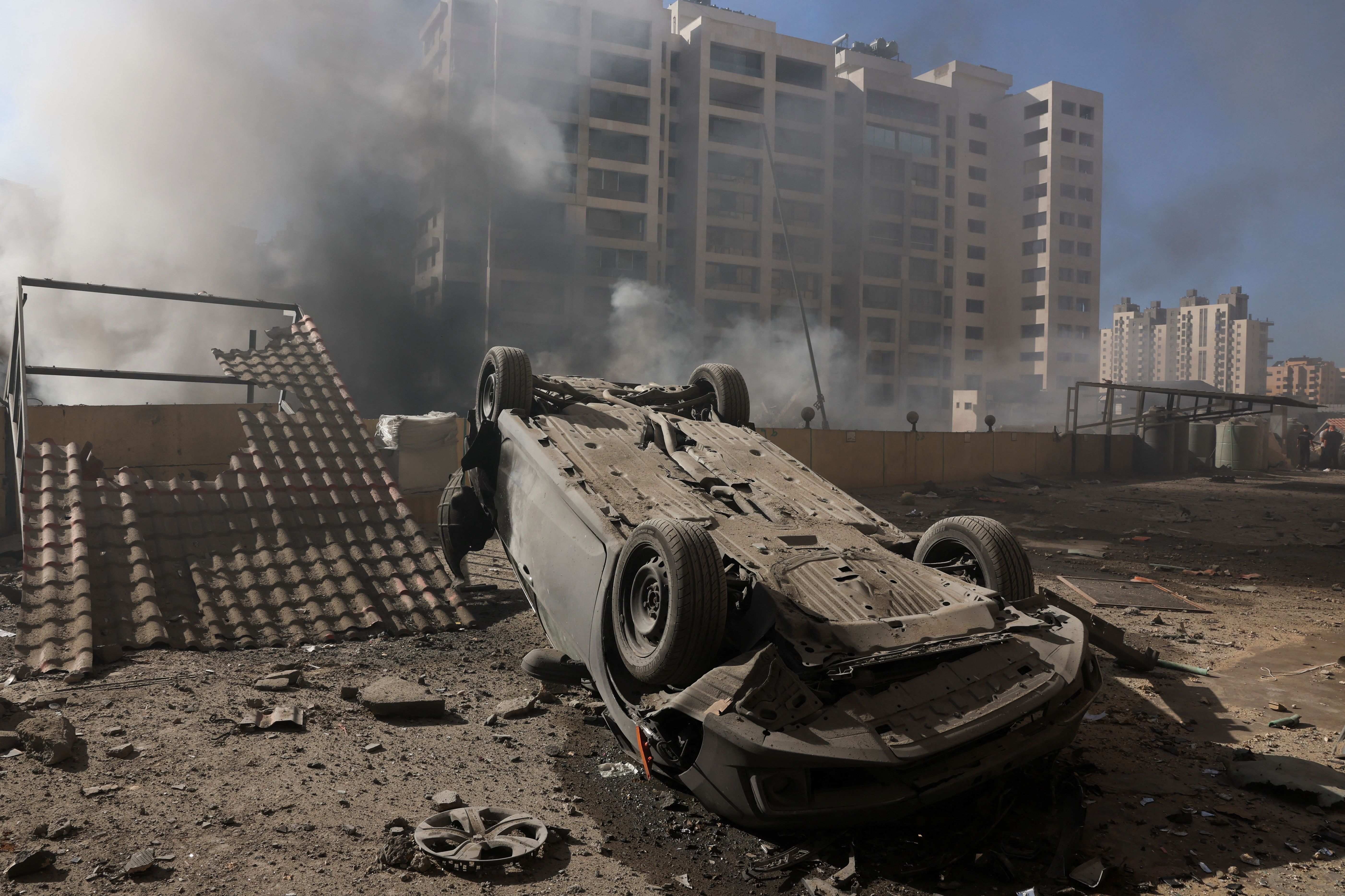 ویرانی‌های ناشی از حمله اسرائیل به منطقه الشیاح بیروت، ۱۱ مهر