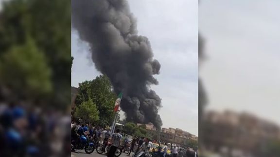 A large fire in a Tehran warehouse on May 20, 2023