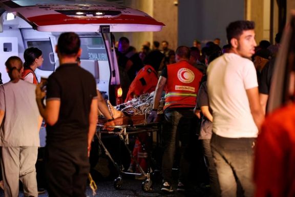 A person is carried on a stretcher outside American University of Beirut Medical Center (AUBMC) as people, including Hezbollah fighters and medics, were wounded and killed when the pagers they use to communicate exploded across Lebanon, according to a security source, in Beirut, Lebanon September 17, 2024.