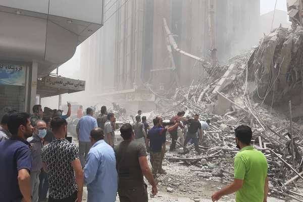 Ten-Storey Building Collapses In Iran, 80 Trapped Under Rubble