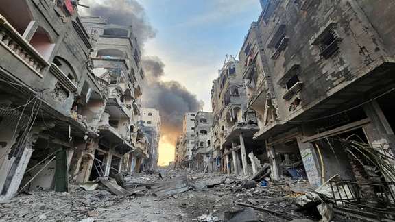 The aftermath of Israel’s retaliatory offensive against Iran-backed Hamas militant group in Gaza (October 2023)