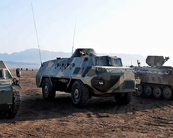 Iranian armor seen in a region close to the Iraqi border on November 24, 2022