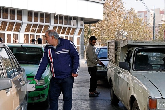Iranian drivers at a gas station in Tehran, December 18, 2023.