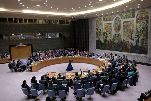 A general view during a vote at a meeting of the United Nations Security Council on the conflict between Israel and Hamas at UN headquarters in New York, October 16, 2023