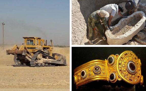 عبور کامیونها از محوطه سههزار ساله جوبجی، همزمان با سفر رئیسی به خوزستان