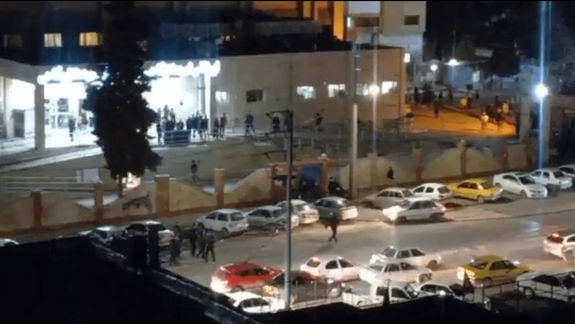 A screengrab shows security forces outside Imam Khomeini Hospital in Ilam, western Iran. (January 2026)