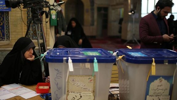 Ballot boxes during an election day in Iran’s capital Tehran
