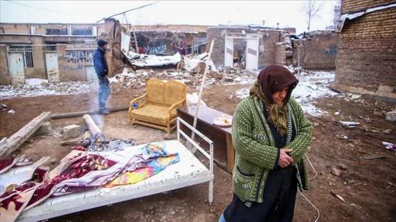 The aftermath of an earthquake in Iran