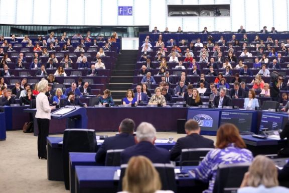 سخنرانی اورسولا فون در لاین پیش از رایگیری برای انتخاب رییس کمیسیون اروپا، استراسبورگ، ۲۸ تیر