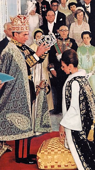 Mohammad Reza Shah crowning his wife, Empress Farah, at their coronation in 1967