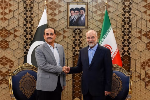 Pakistan’s army chief Asim Munir (left) and parliament speaker Mohammad Bagher Ghalibaf in Tehran on May 23, 2026