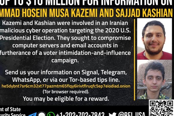 US Offers $10 Million Reward For 2 Iranians Over Election Meddling