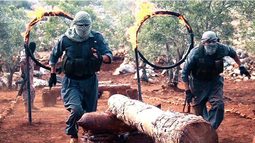 Kurdish members of the Movement of Sunni Migrants of Iran training militarily in Idlib