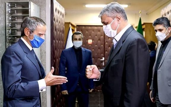 One of the many meetings between Grossi and Iran's nuclear chief Mohammad Eslami since 2021. March 5, 2022