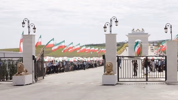 The entrance of MEK’s camp Ashraf in Albania