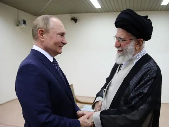 Russian President Vladimir Putin greeted by Iran's Supreme Leader Ali Khamenei in Tehran on July 19, 2022