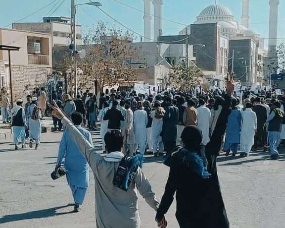 A scene of protests in Zahedan (November 2022)